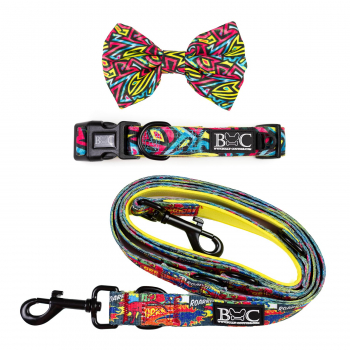 KOOLTAIL Halsband & Leine Set Für Kleine Hunde – Mit Fliege, Bandana & Verstellbarer Größe (Karomuster)